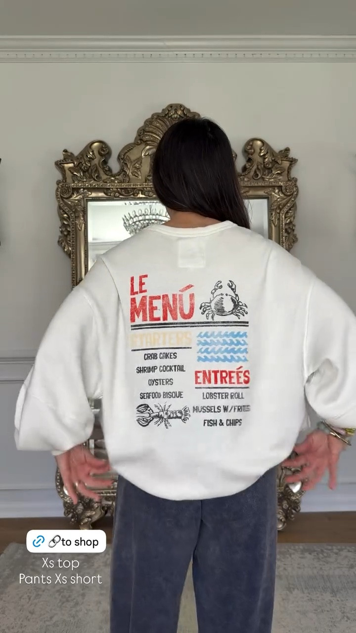 Jewelry code HOUSEOFLEO20. Wide leg pants small short joggers, XS short. Graphic sweatshirt XS. Crewneck small. Tank Xs. Sandals TTS. Sneaker size down. 





#LTKOver40 #LTKPetite #LTKSaleAlert