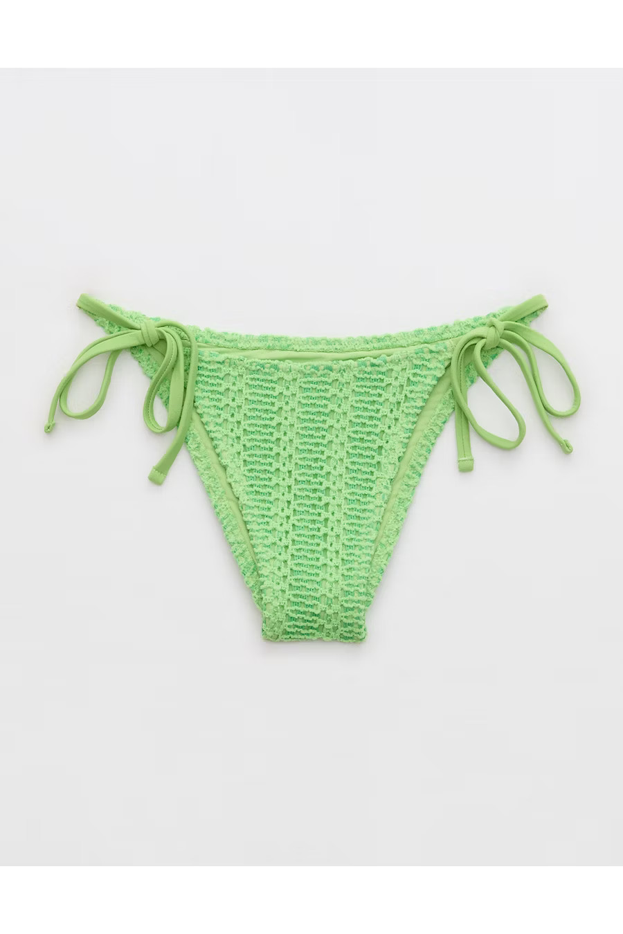 Aerie The Sunbun Cloudweave Crochet Bikini Bottom Women's Softest Jade L | American Eagle Outfitters (US & CA)