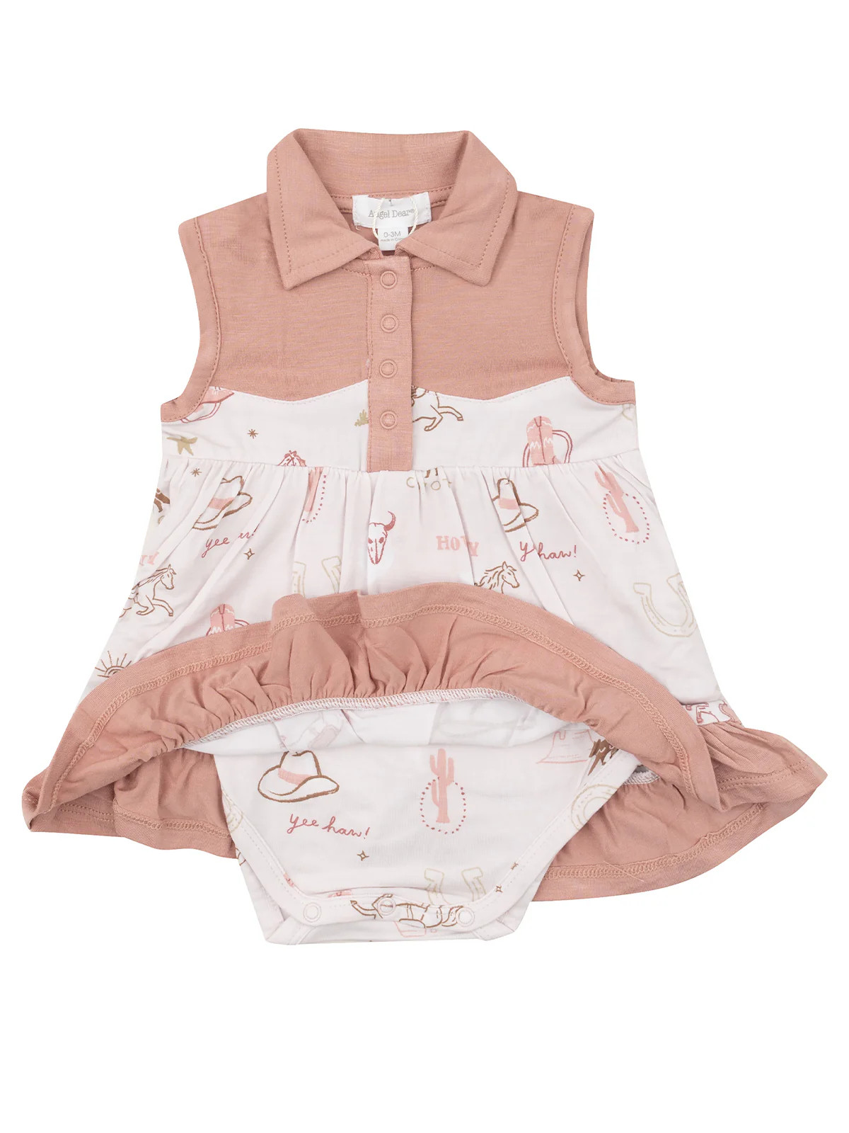Cowboy Bodysuit Dress, Wild Wild West Pink | SpearmintLOVE