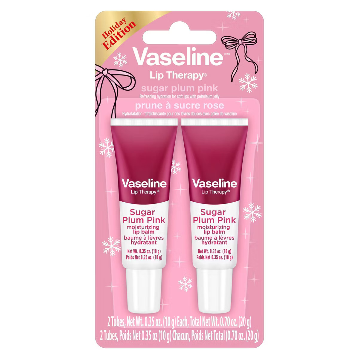 Vaseline Holiday Limited Edition Lip Balm - Sugar Plum - 2pk | Target