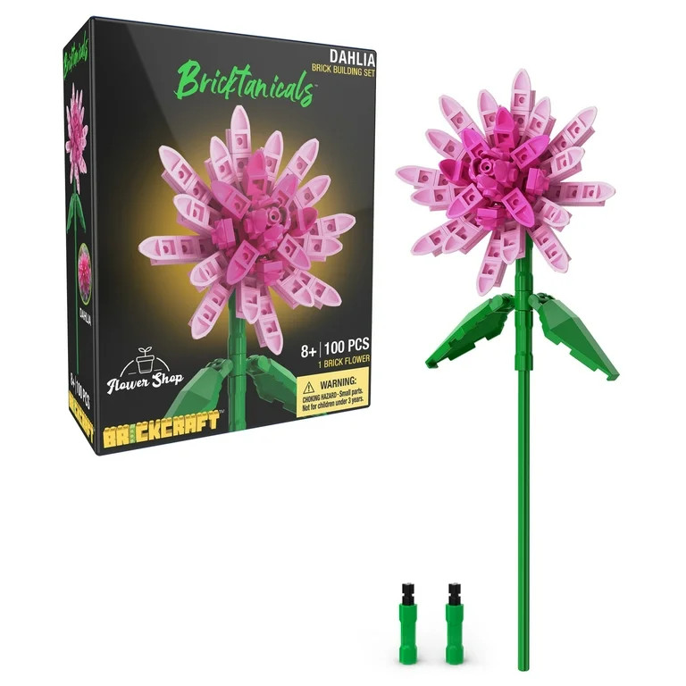Brickcraft Bricktanicals Dahlia Building Kit (100-Piece Set), Artficial Flower Craft, Gift For Hi... | Walmart (US)