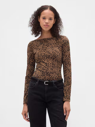 CloseKnit Jersey Boatneck Open-Back T-Shirt | Gap (US)