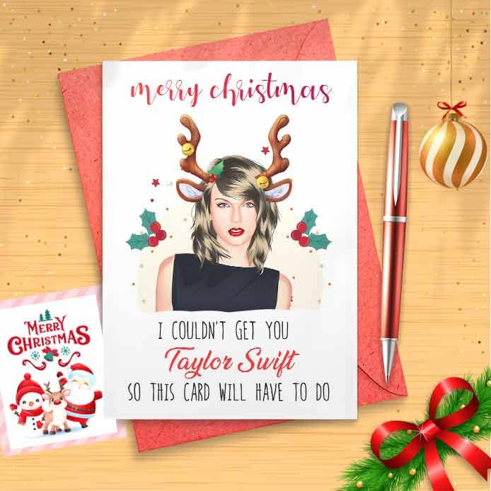 Taylor Merry Swift-mas Christmas Card! Funny Christmas Card for Daughter, Swifty Christmas Card, Fol | Amazon (US)