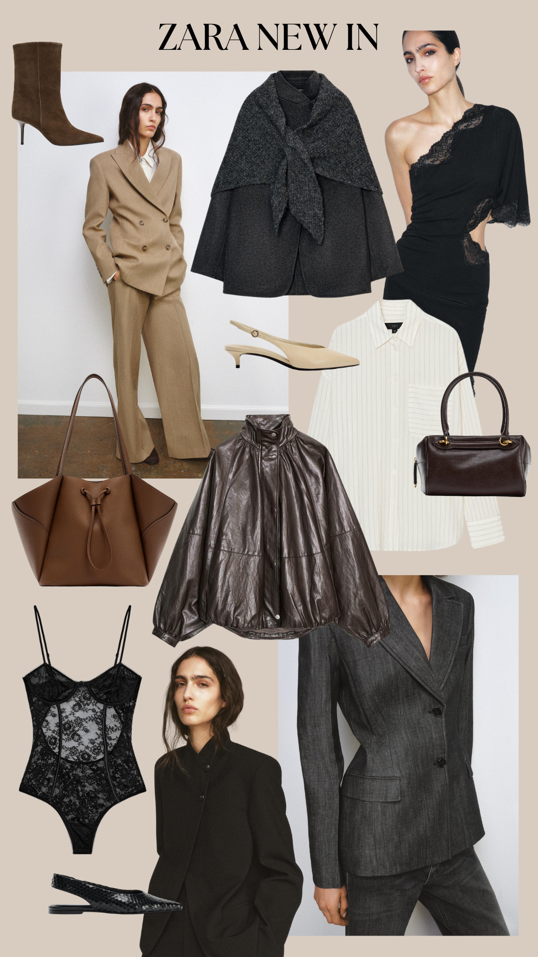 Zara New In Edit 
Tailoring, Bomber Jacket, Lace, Kitten Heels, Occassion Wear, Leather, Boots 

 #LTKuk #LTKeurope #LTKdatenight