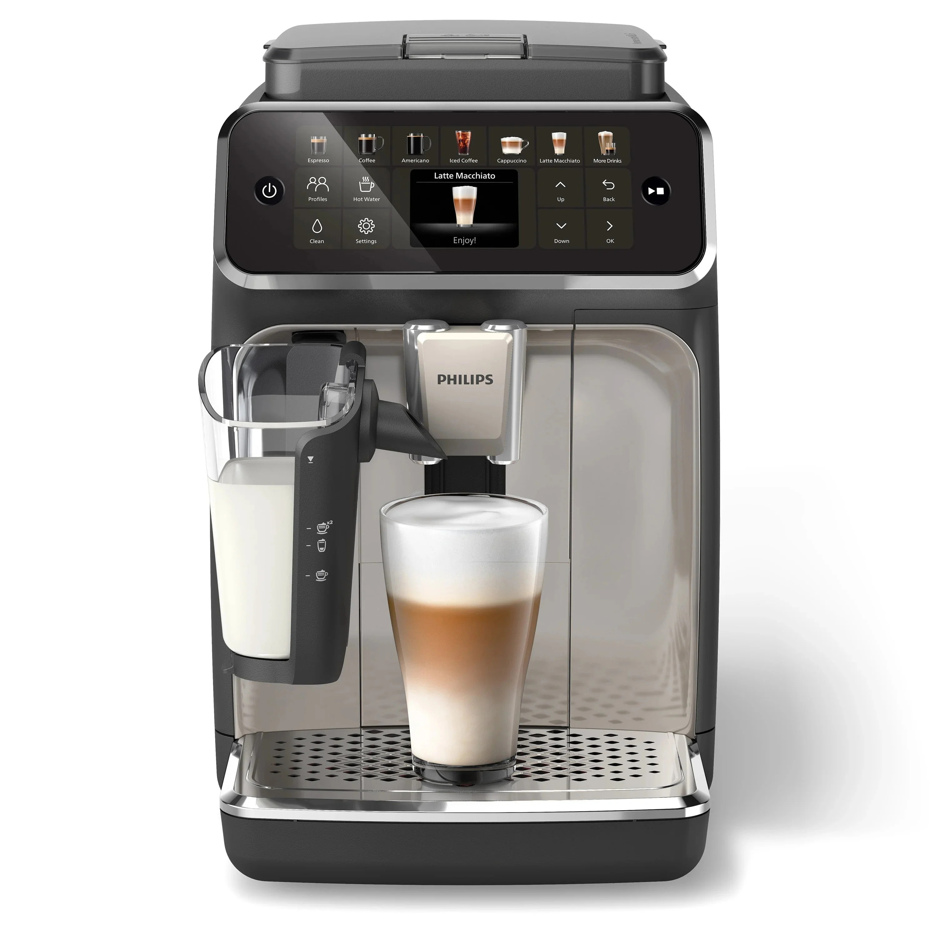 Restored Philips 4400 LatteGo Automatic Espresso Machine | 12 Recipes | Black Chrome | EP4447/90 ... | Walmart (US)