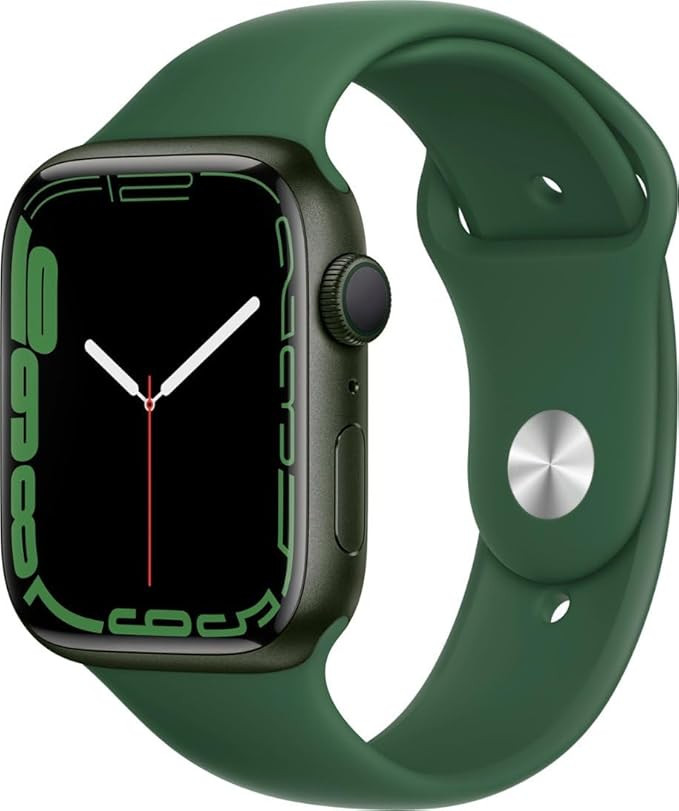 Apple Watch Series 7 (GPS, 45mm) Green Aluminum Case with Clover Sport Band, Regular (Renewed) | Amazon (US)