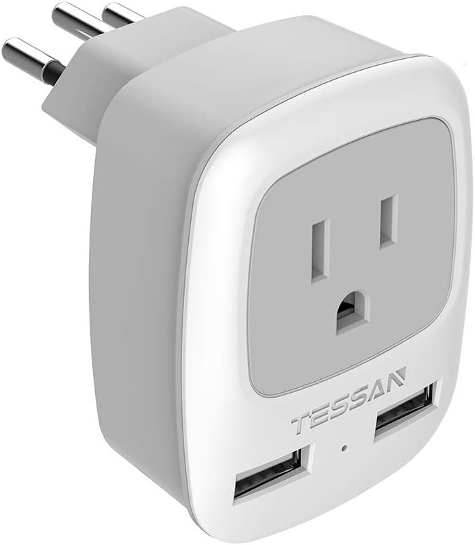TESSAN Brazil Power Adapter Travel Plug, 3 in 1 USA Outlet Adapter with 2 USB Charging Ports and ... | Amazon (US)
