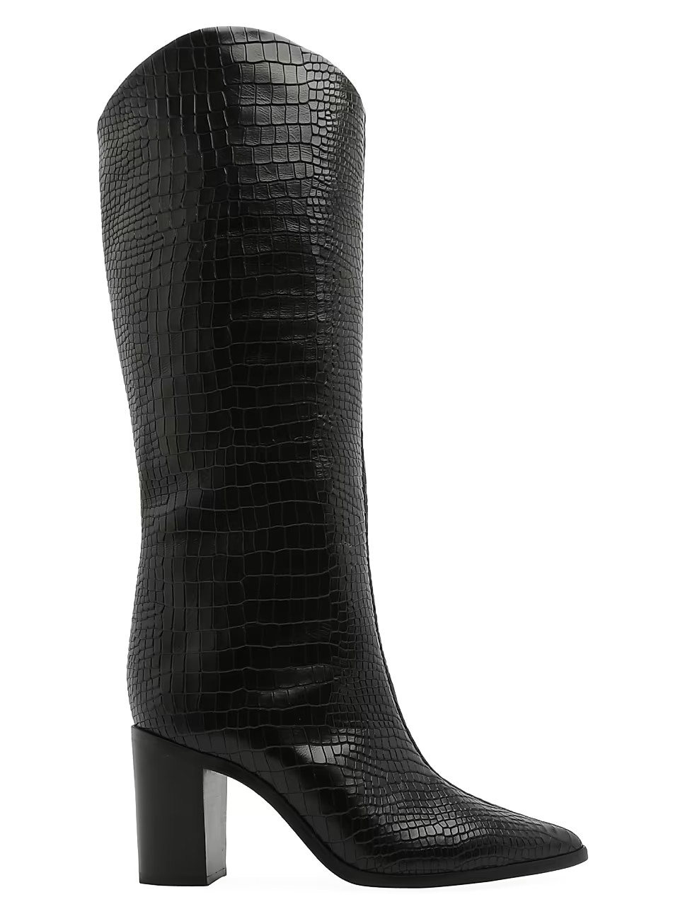 Analeah 85MM Croc-Embossed Leather Boots | Saks Fifth Avenue