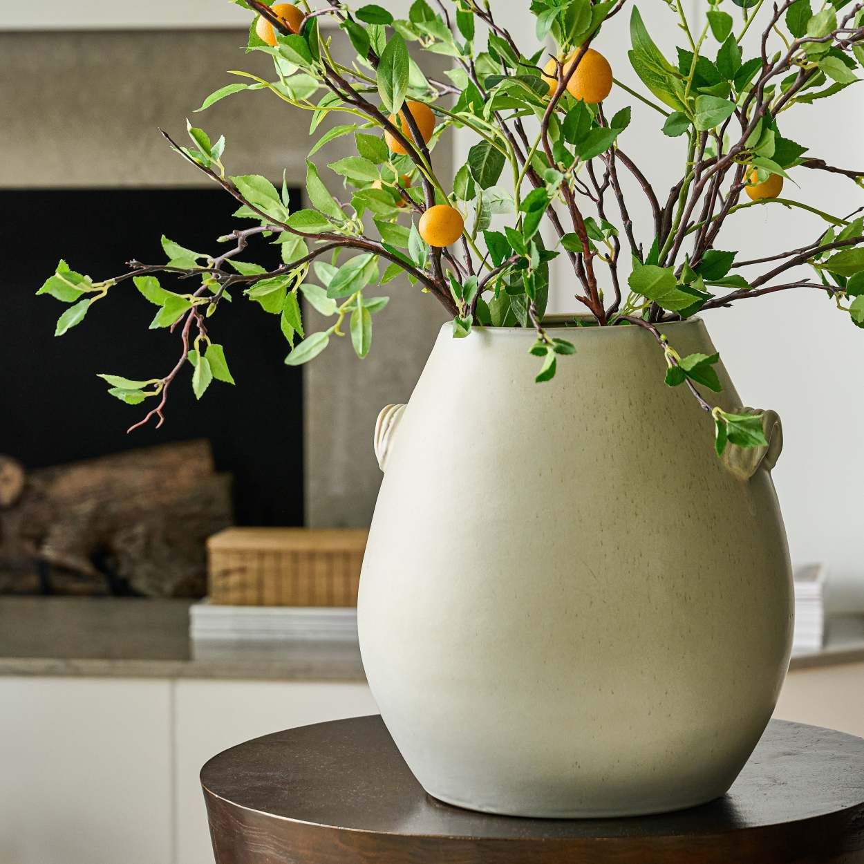 French Grey Vase with Handles | Magnolia