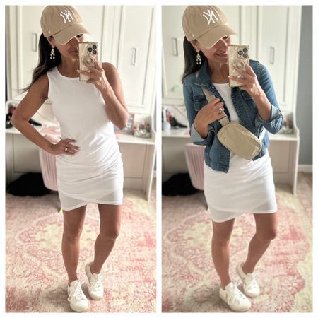 White ruched dress for summer 

#LTKfindsunder50 #LTKstyletip #LTKover40