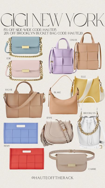 Gigi New York spring handbags! 
Use code: HAUTE15 for 15% off site-wide and code HAUTE20 for 20% off my Brooklyn Bucket Bag!

#giginewyork #bucketbag #minihandbag #whitehandbag #minitotebag #crossbodybag #springhandbag #salealert

#LTKstyletip #LTKsalealert #LTKitbag