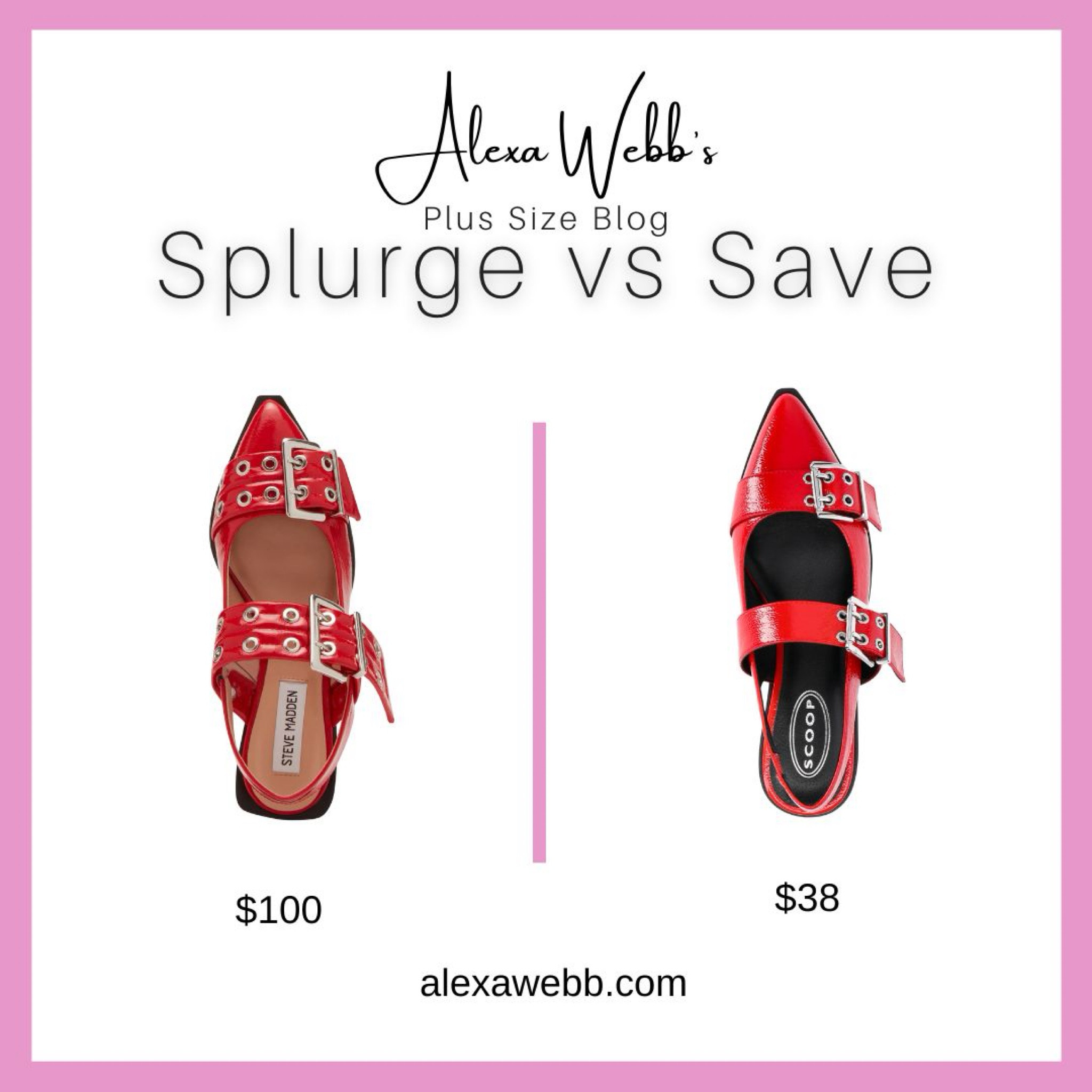 Red Statement Buckle Slingback Flats - Splurge vs Save by Alexa Webb #plussize

#LTKPlusSize #LTKShoeCrush #LTKStyleTip
