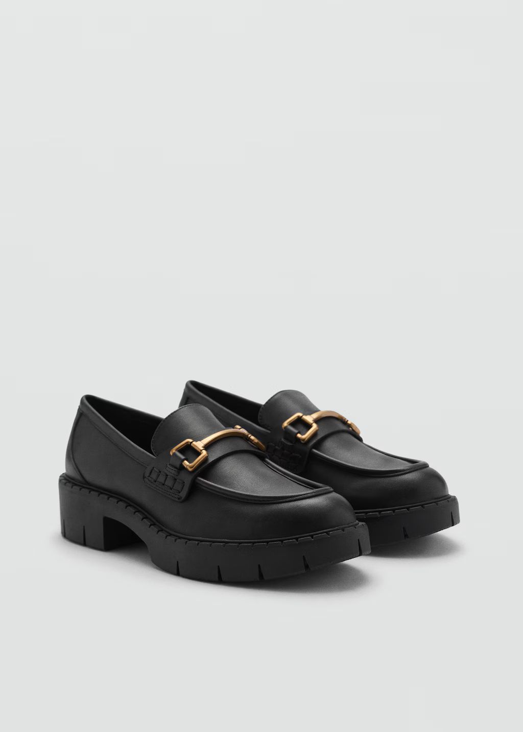 Leather loafers with metallic detail | MANGO (UK)