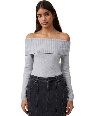 COTTON ON Women's Everfine Off The Shoulder Pullover Sweater - Macy's | Macy's