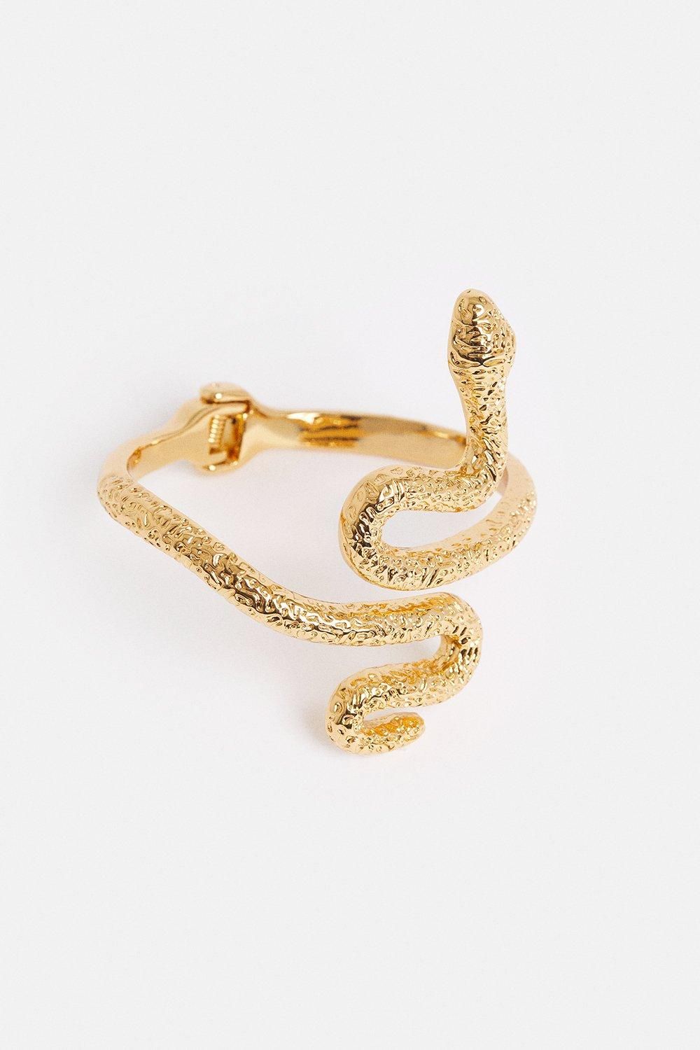 Gold Plated Snake Cuff | Karen Millen US