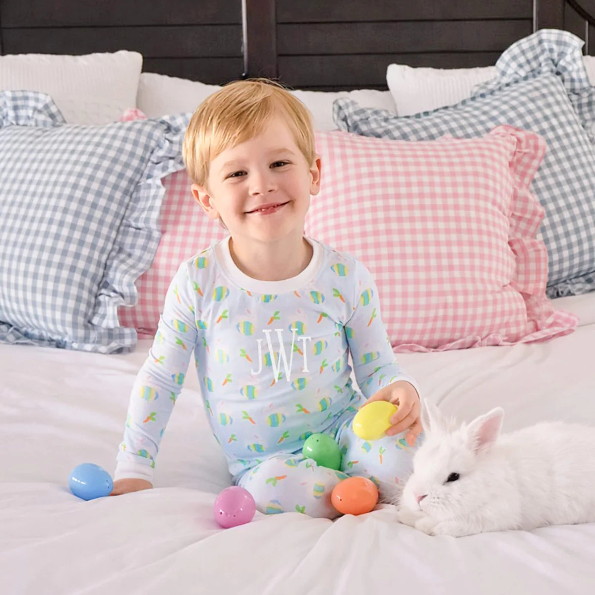 Hop Into Easter Blue Pajamas | Classic Whimsy