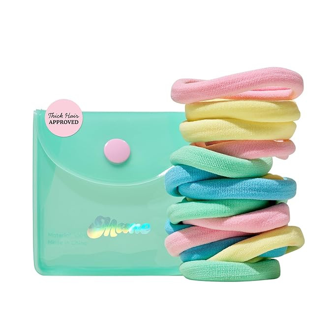 Mane Rainbow Fabric Hair Ties & Case - Extra-Wide & Soft Elastic Bands For All Types & Textures -... | Amazon (US)
