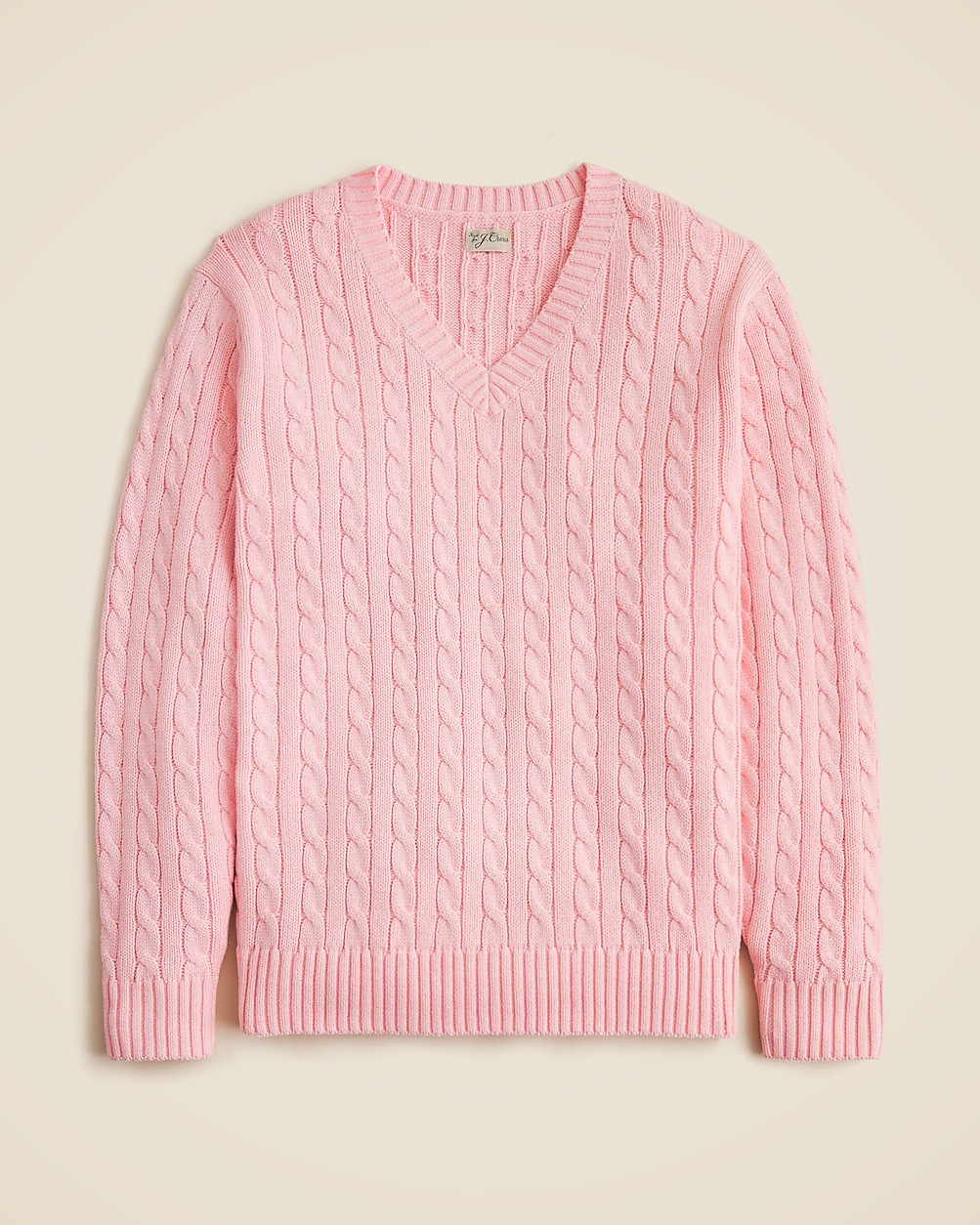 Cotton cable-knit V-neck sweater | J. Crew US