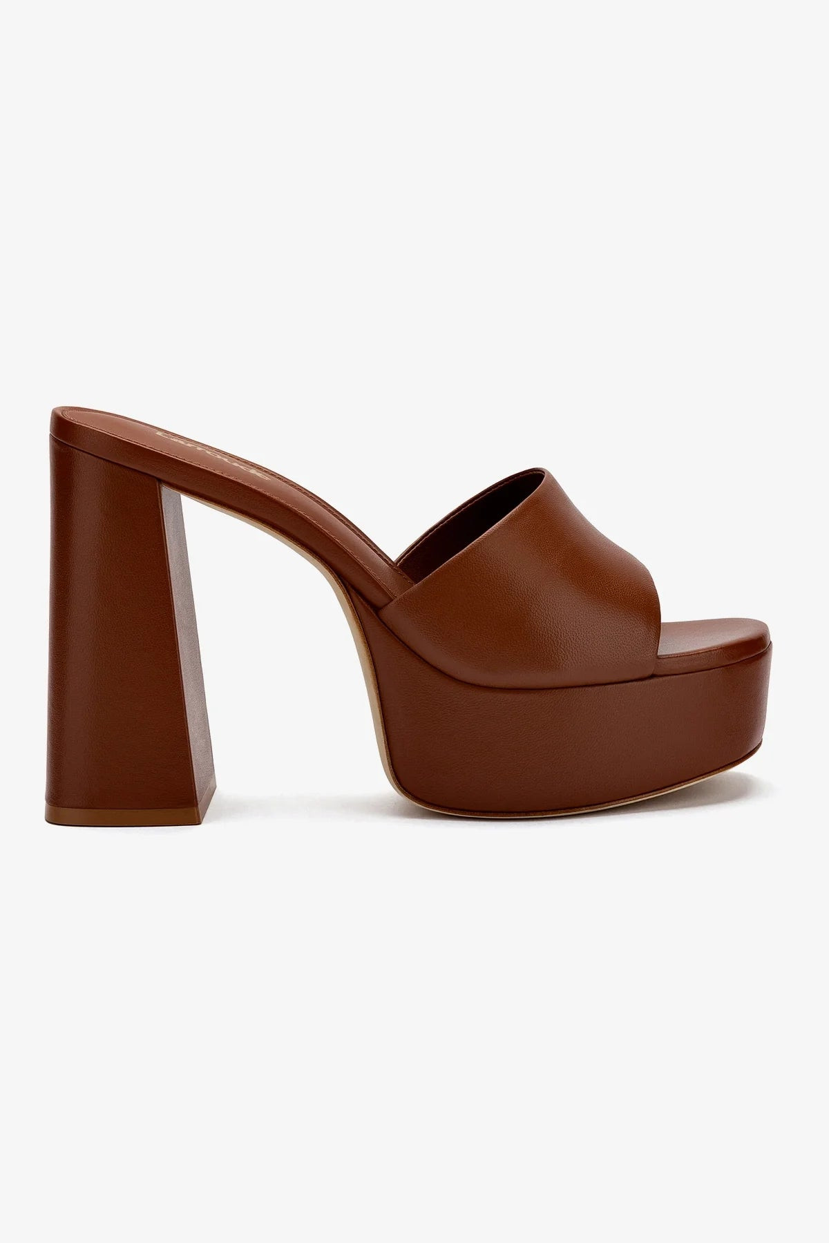 Dolly Mule In Caramel Leather | Larroude