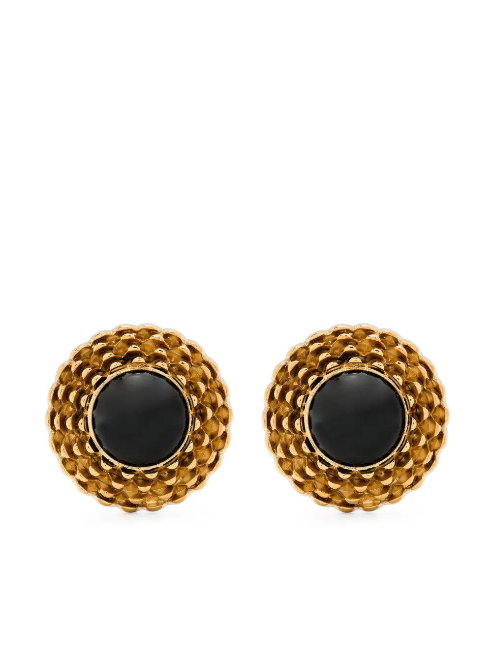 Saint Laurent Cabochon clip-on Earrings | Gold | FARFETCH UK | Farfetch Global