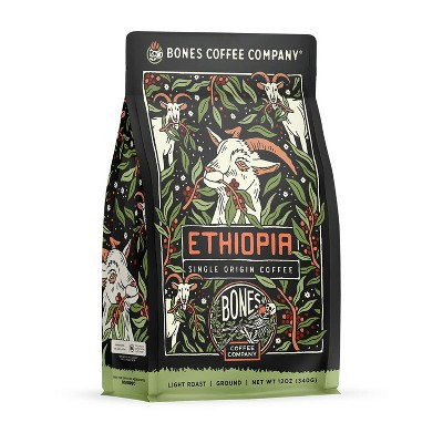 Bones Coffee Company Ethiopia Ground Coffee Beans Single-Origin 12 oz Light Roast (Ground) | Target