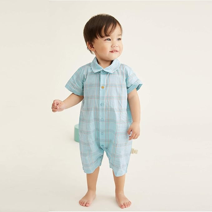 pureborn Baby Boys Girls Short Sleeve Unisex Summer Romper Outfit Cute Cotton | Amazon (US)