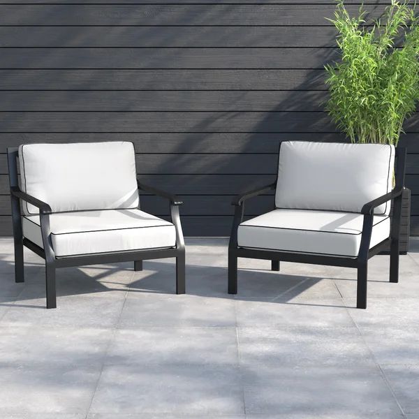 Madison Metal 2 - Person Seating Group with Cushions (Set of 2) | Wayfair North America