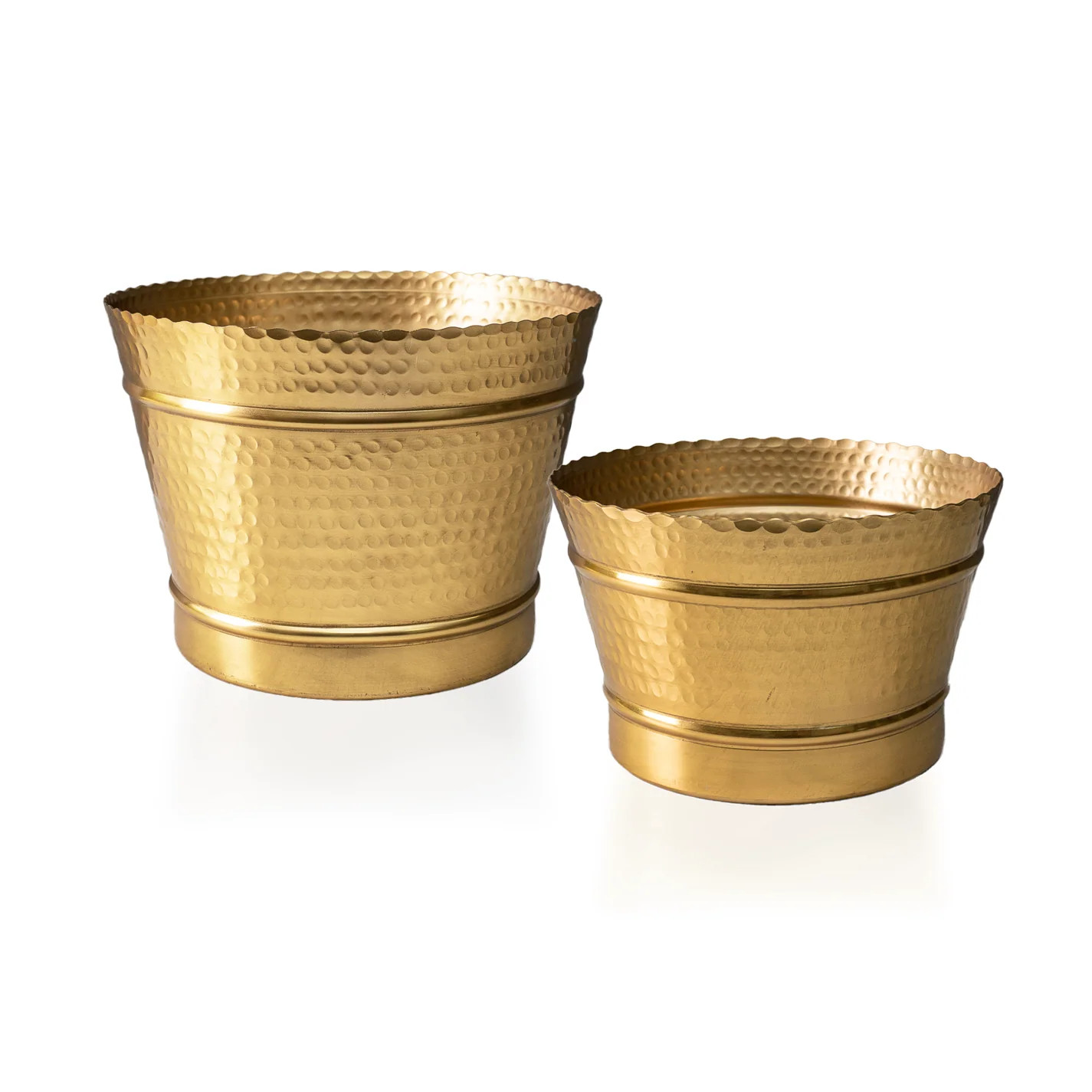 Gold Hammered Planters | Modern Locke