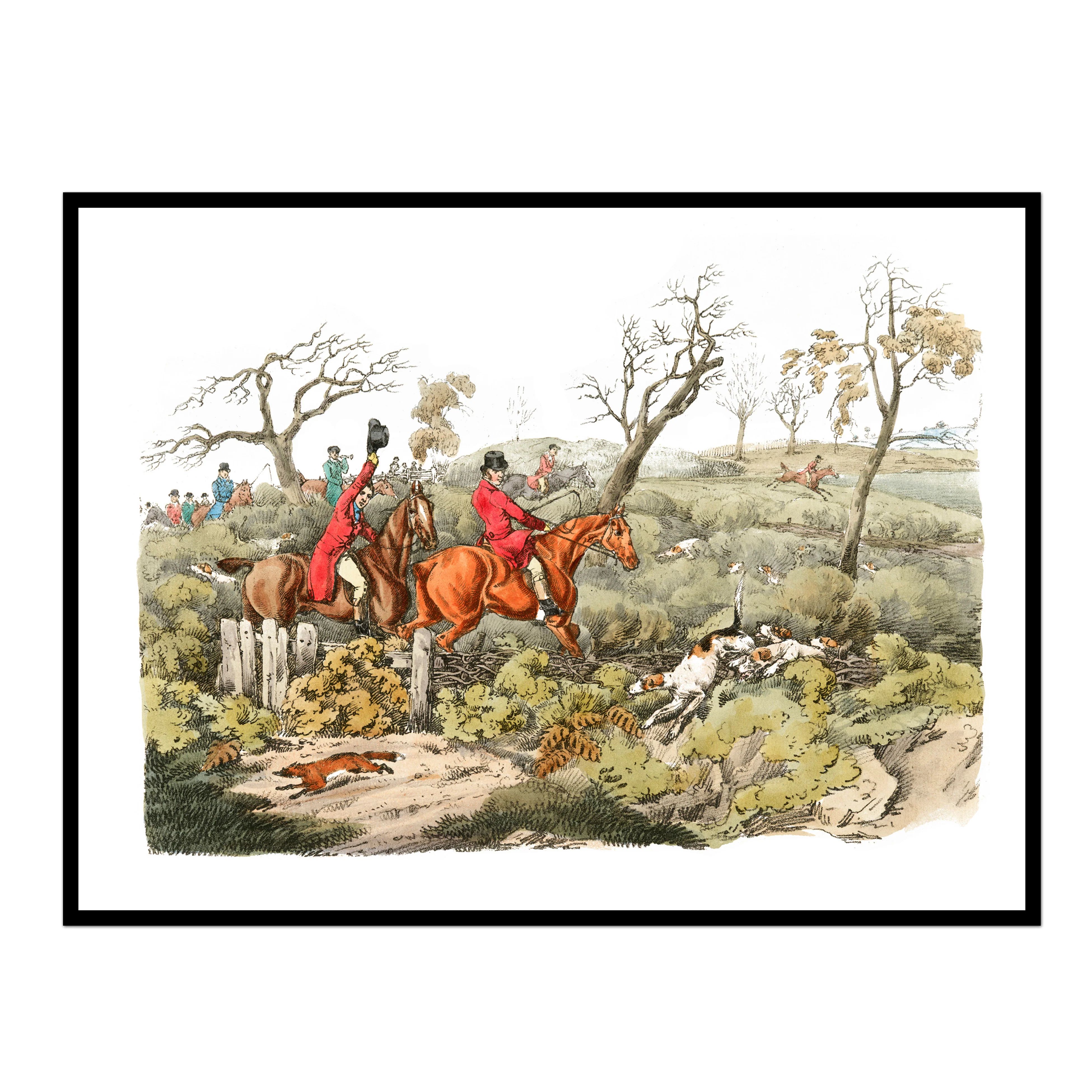 Vintage Horse & Foxhunt Wall Art | Vintage Horse Fox Hunt Art Prints | Urban Garden Prints