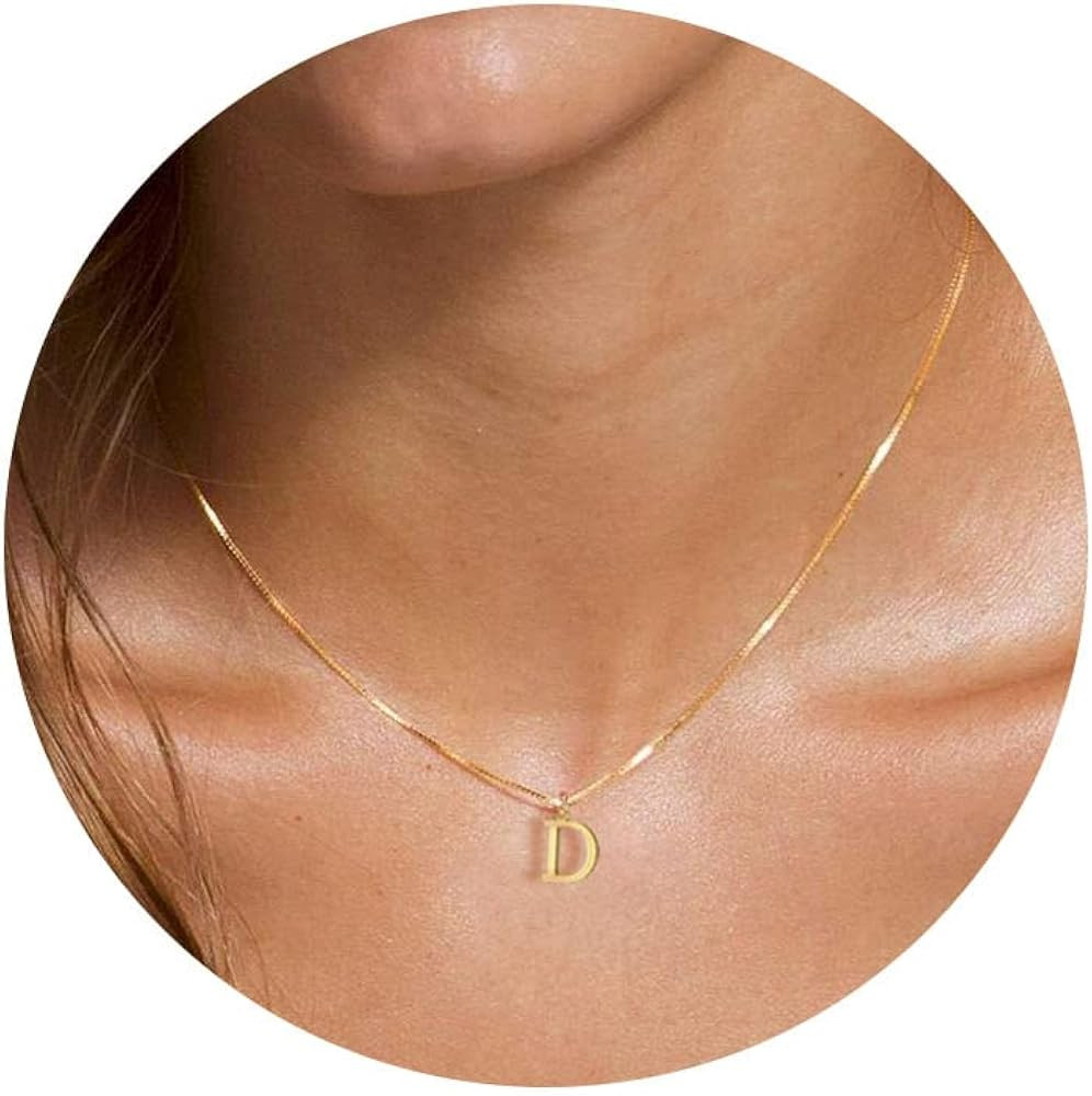 Foxgirl Gold Initial Necklaces for Women Girls, Dainty Gold Letter Necklace Tiny A-Z Pendant Chok... | Amazon (US)