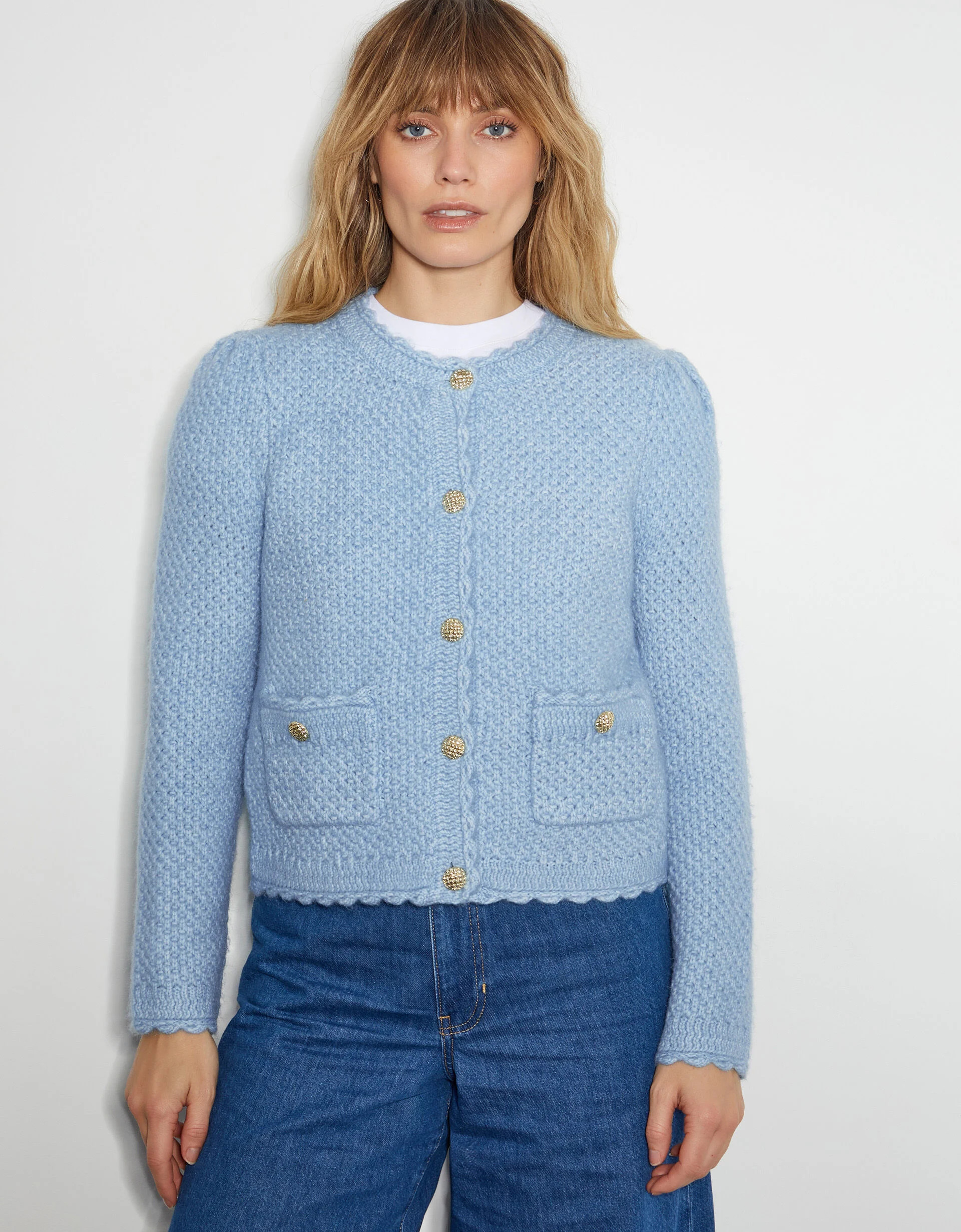 Suki Stitch Cardigan Blue | Monsoon (UK)