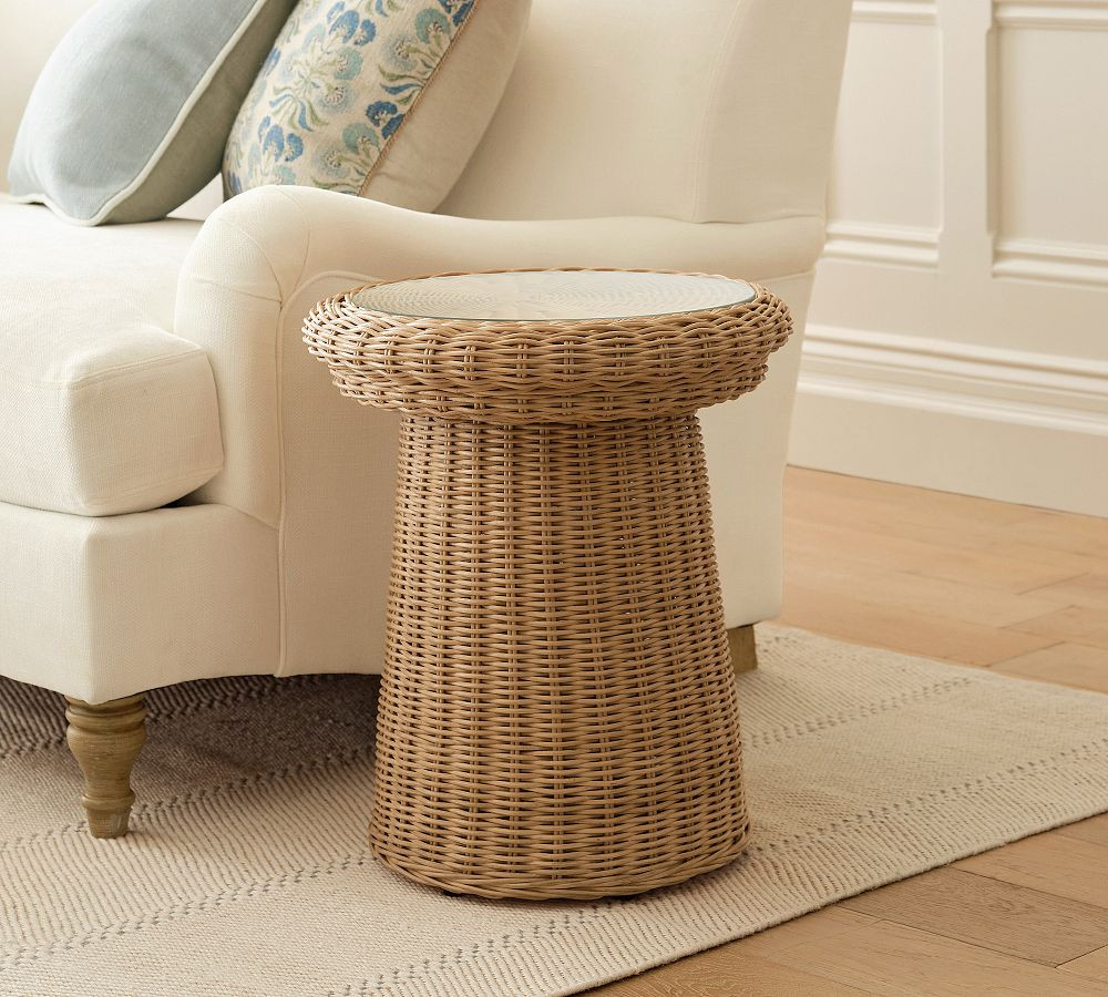 Heritage Round Woven Side Table (18") | Pottery Barn (US)