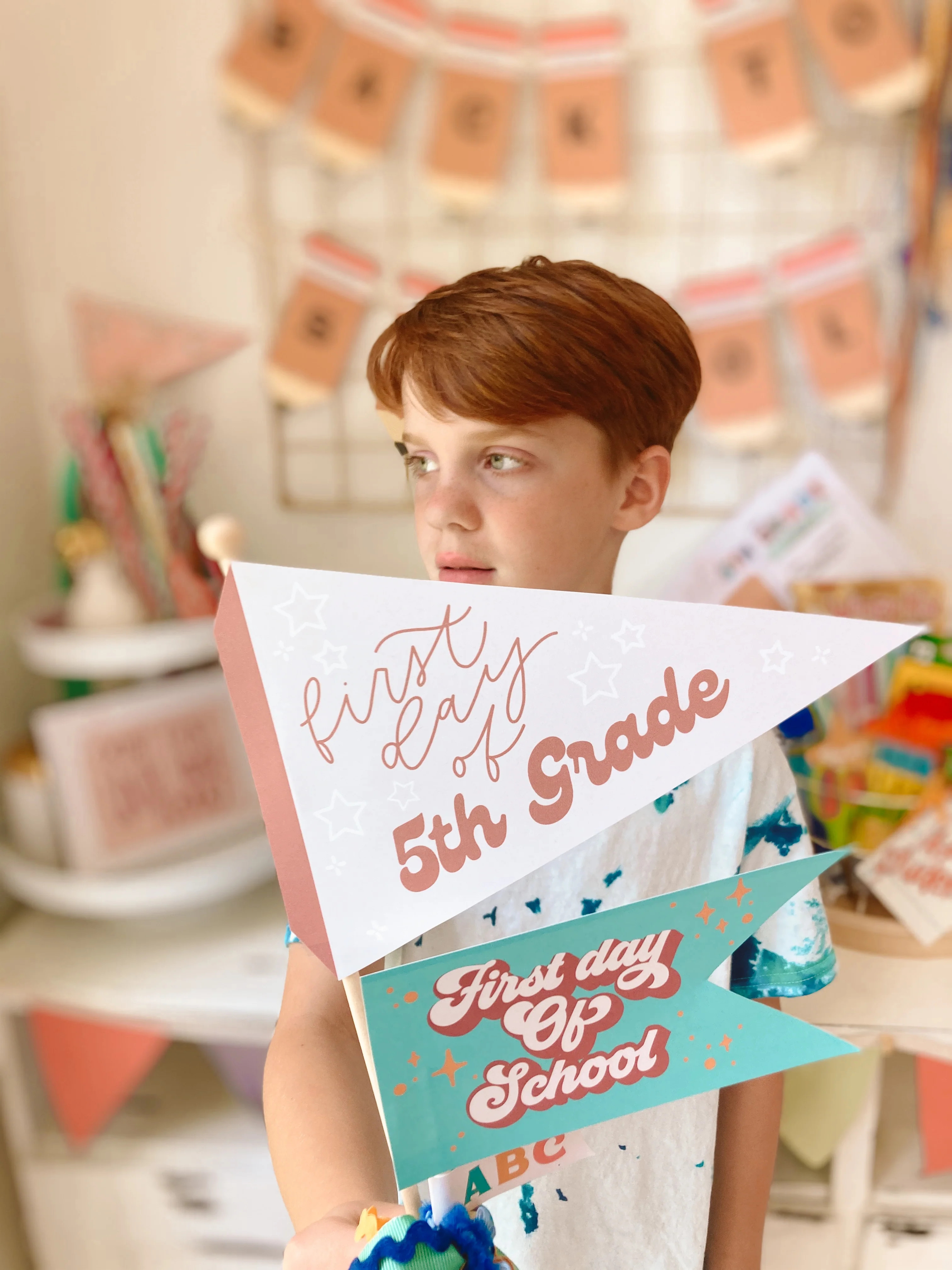 First Day of School Pennants | Printable Pennants | The Letter Vee