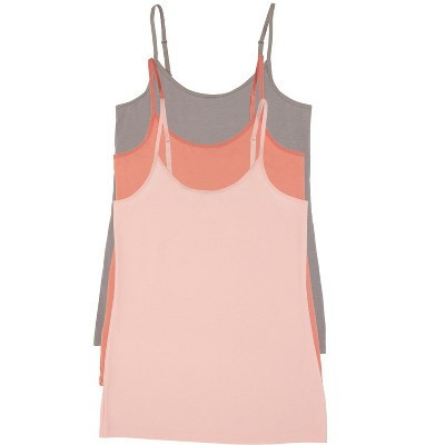 Felina Womens Micro Modal Camisole, Adjustable Tank Top 3-Pack (Blushing Peach, Medium) | Target