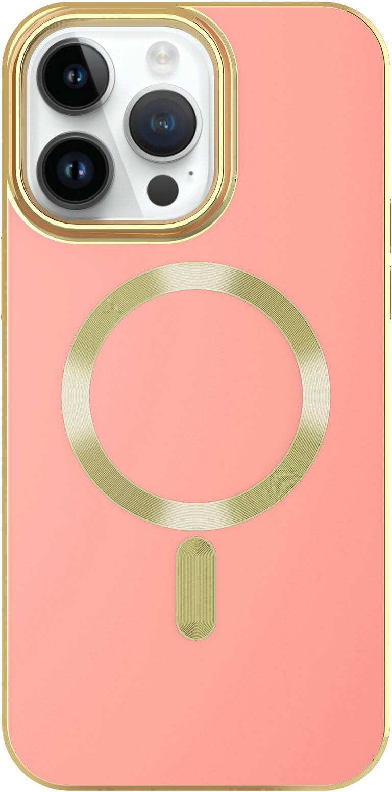 AMPD - Gold Bumper Soft Case with MagSafe for Apple iPhone 14 Pro - Light Pink | Best Buy U.S.