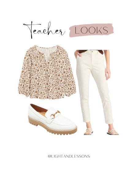 Teacher Outfit Idea! Blouse with loafers and chino pants. 

Teacher outfit, work pants, workwear, work outfit, blouse top, loafers, fall shoes, fall outfit, fall fashion

#LTKunder50 #LTKSeasonal #LTKfit