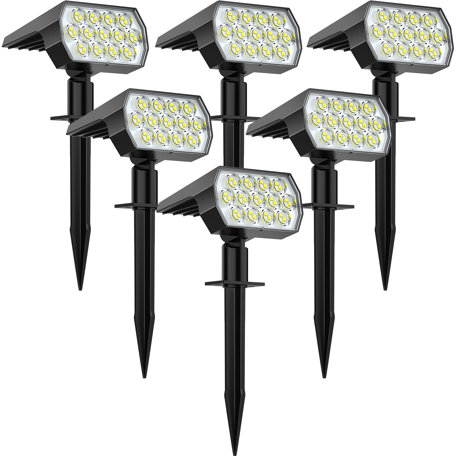 WELALO Solar Spot Lights Outdoor, [6 Pack/52 LED/3 Modes] Solar Landscape Spotlights, Solar Power... | Amazon (US)