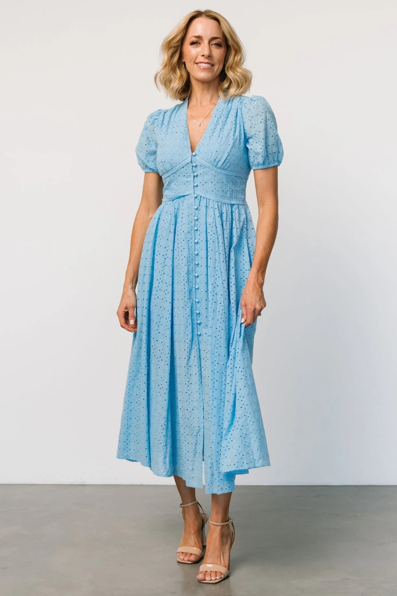 Esther Eyelet Midi Dress | Off White | Baltic Born