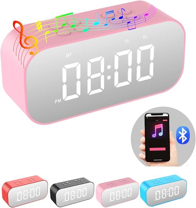 AFK Alarm Clock for Bedroom/Office,Small Digital Clock with Bluetooth Speaker,Desk Clock with Dua... | Amazon (US)