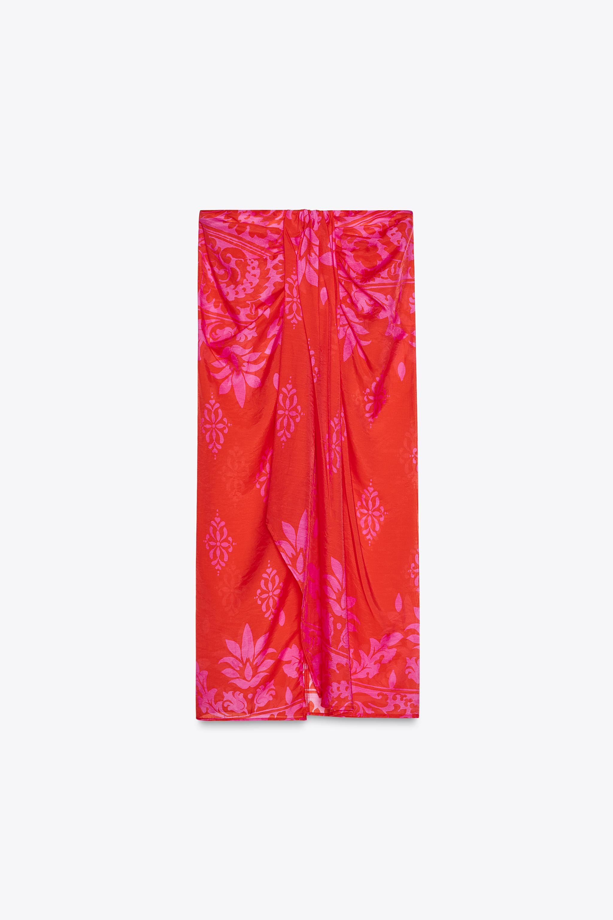 KNOTTED PRINTED SARONG | Zara US