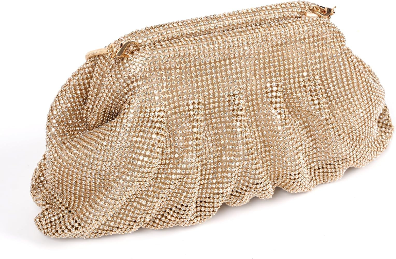 HHBOXIU Rhinestone Crystal Clutch Purses gold Clutch Bag Party Pleated Women Purse for wedding | Amazon (US)