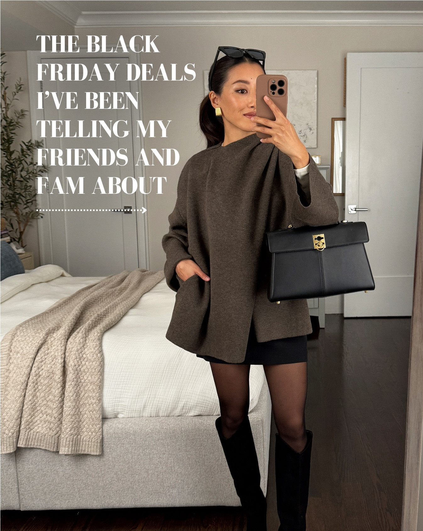 Slide 1 
• AF mini skort xxs - use code AFJEAN
•Zara sweater knit scarf jacket in S/M - roomy oversized fit. 

• Abercrombie loose mens jeans & sweats use code AFJEAN

Travel outfit not pictured here:
•Aritzia slouch brown coat 2XS runs big oversized fit 
• Levi’s wedgie jeans 25 x 26 indigo I sized up
• Madewell boots 5.5 narrower at toes 

Slide 2: 
• cozy lined Amazon Ugg like boots. Darker brown is my favorite. Would go TTs. The 5.5 is a little snug on me at first, but didn’t want to size up

Slide 5:
• Aritzia lodge pants in 2XS short 
• Hi-hip (aka shorter length) cable sweater sz XS, I sized up for a relaxed fit.  

Slide 6:
• I take 25 x 26 in the Levi’s wedgie straight, I size up since they’re slim fit and high waisted. Petite friendly length and lifting at the butt 

Slide 7:
• Aritzia SuperSnug Puffer Mid length xxs - Water and wind resistant, very warm and lightweight. the super snug fit which runs slim. 
•Blondo Natasha Faux Shearling Cuff Waterproof Boot 5.5 - fit true to size, enough room for me to wear thick socks. 

Slide 9:
• Amazon cardigan jacket sz S - this is the “gray” but in person it’s actually taupe. 
• Quince cashmere sweater XS 
• Quince ankle pants xs - runs small. 
• Sam Edelman Loraine loafers 5.5 
• Naghedi medium tote 

#LTKCyberWeek #LTKPetite #LTKGiftGuide