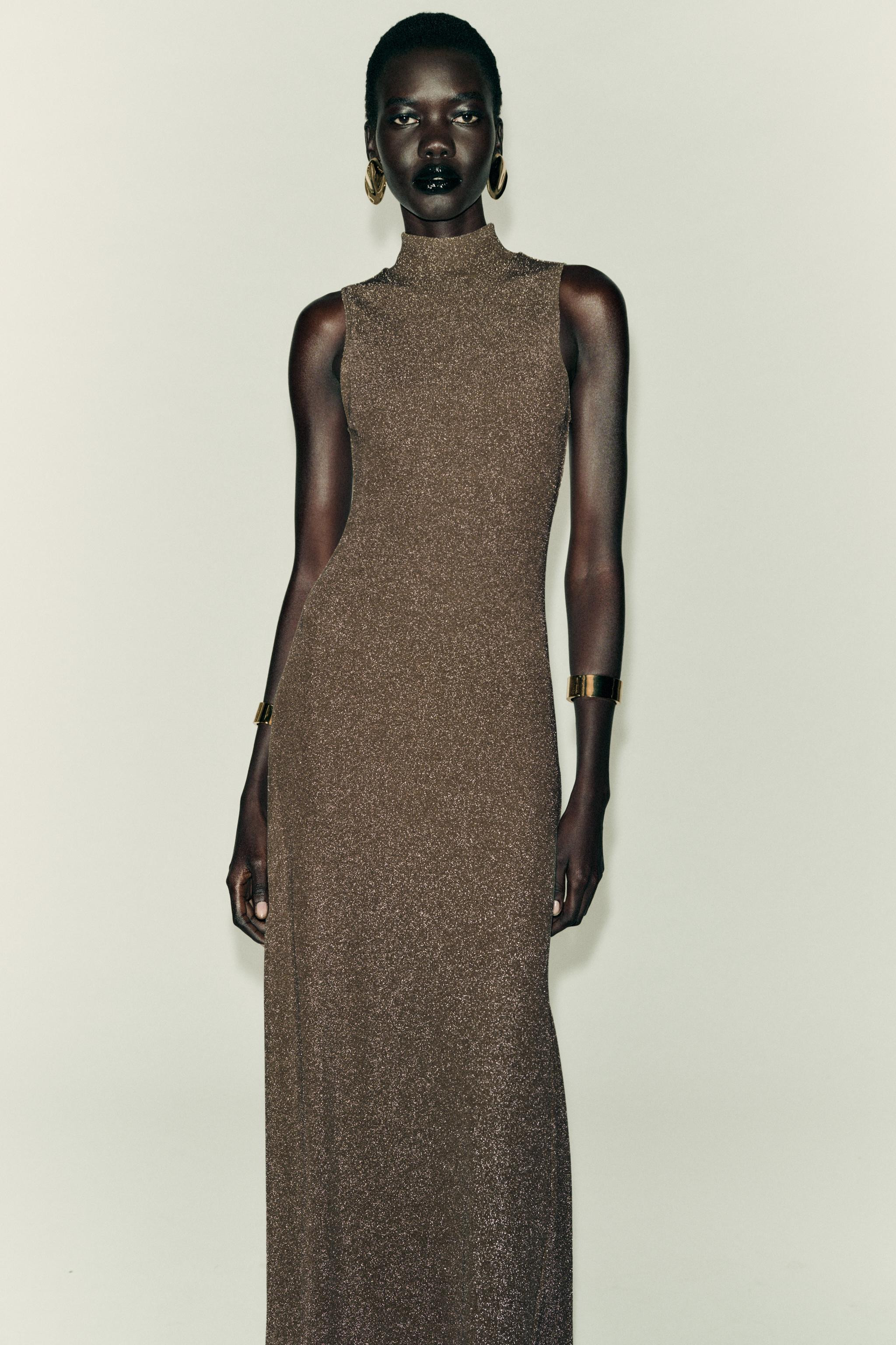 METALLIC THREAD SLEEVELESS DRESS | Zara UK