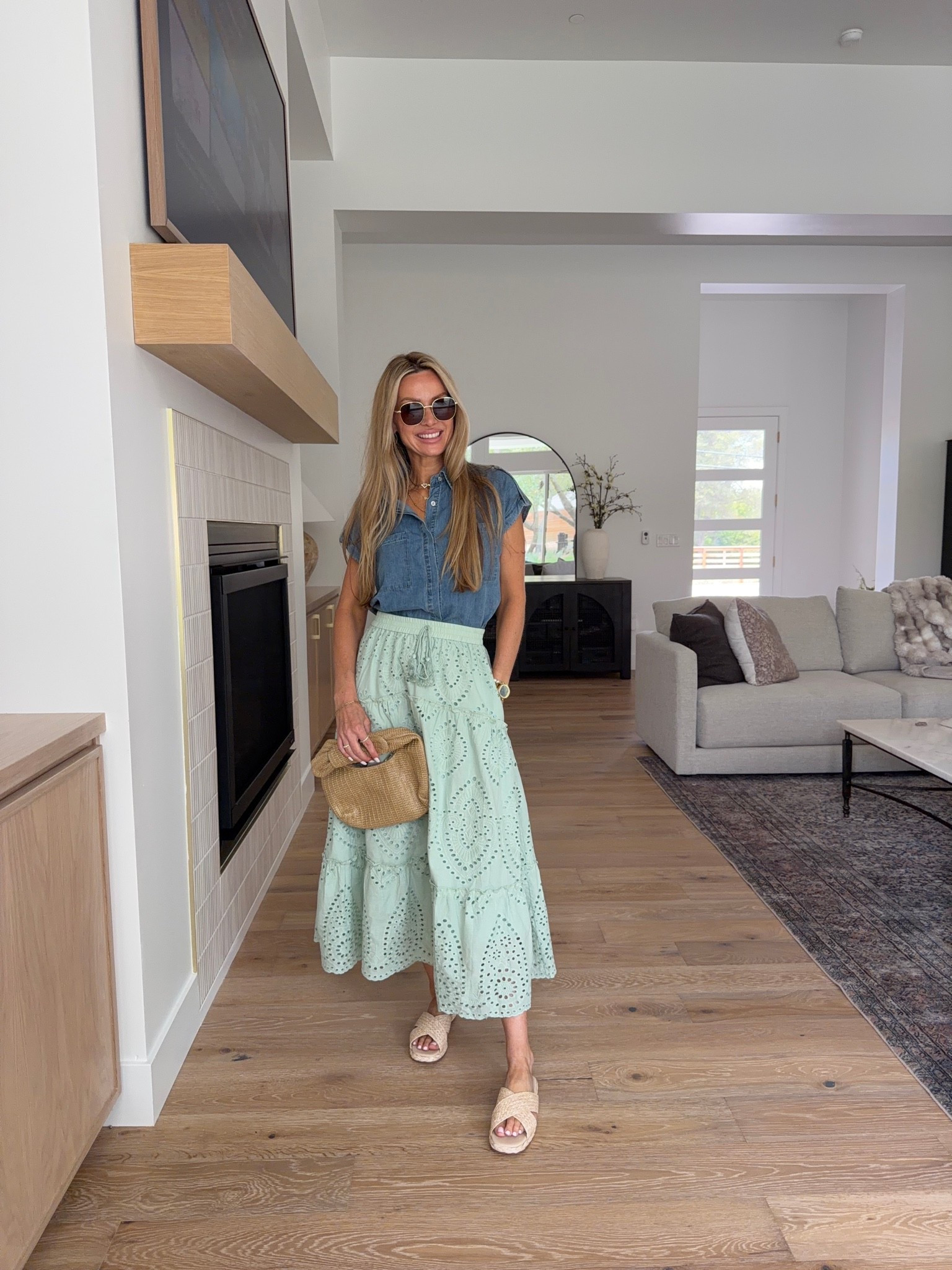 Amazon denim button down that just became the hardest-working top in my closet 🤍👖✨ comment AMAZON and I’ll send you the details 

If you love buying pieces you’ll actually wear over and over, this one deserves a spot in your cart.

I styled this Amazon denim top 4 completely different ways:
💚 With a feminine eyelet maxi skirt
🤍 With classic white shorts
🖤 With striped paperbag shorts
💕 With bright pink striped shorts
☀️ And it’s the perfect layer for jeans, linen pants, or over a swimsuit too.

The lightweight denim, relaxed fit, and rolled sleeves make it one of those effortless pieces you reach for on repeat. It gives every outfit that easy, elevated summer vibe without overthinking it.

Which look is your favorite? 1, 2, 3, or 4?

Comment DENIM and I’ll send you all the links! 💙

#AmazonFashion #AmazonFinds #AmazonStyle #DenimShirt #SummerOutfits