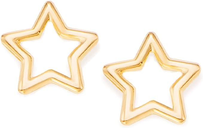 Rommanel 18K Gold-Plated Star Shaped Earrings, Cute, Handcrafted, Lovely Earring Set | Amazon (US)