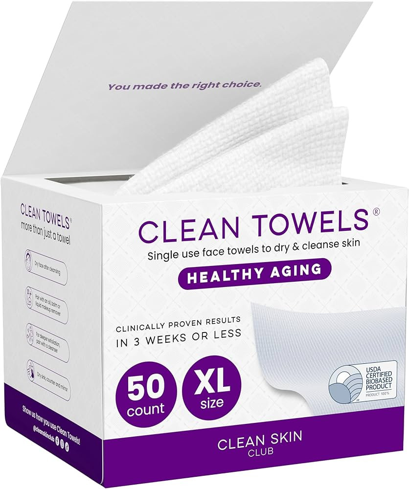 Clean Skin Club Healthy Aging Clean Towels® XL, Smooths Fine Lines Wrinkles & Texture in 6 weeks... | Amazon (US)