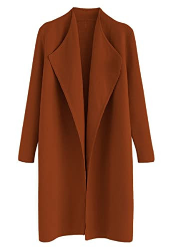 CHICWISH Women's Classy Caramel Open Front Knit Coat Cardigan, Size M-L | Amazon (US)