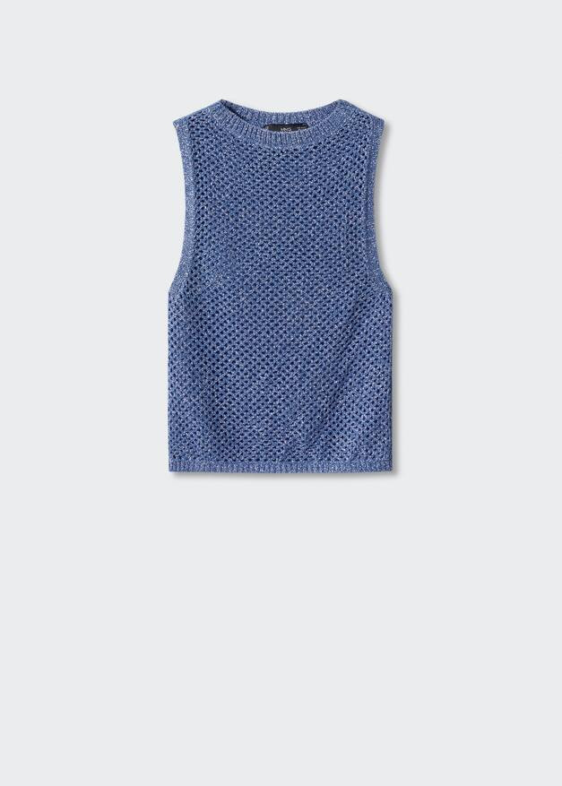 Metallic knit top | MANGO (US)