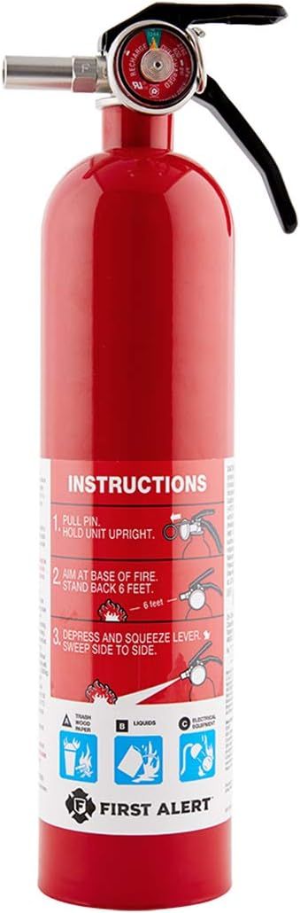 First Alert HOME1 Rechargeable Standard Home Fire Extinguisher UL Rated 1-A:10-B:C, Red | Amazon (US)