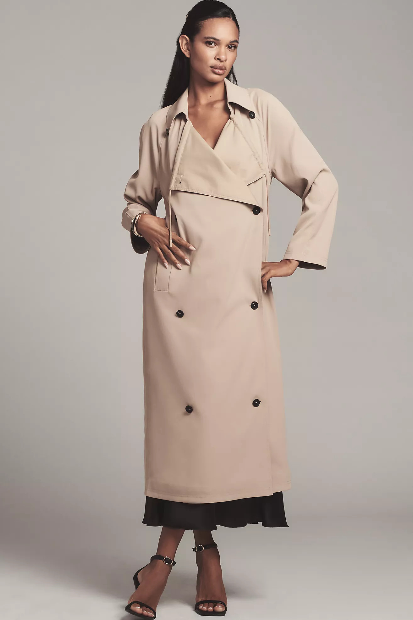 Avec Les Filles Draped Double-Breasted Trench Coat | Anthropologie (US)